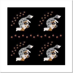 Australian shepherd dog cute pattern Posters and Art